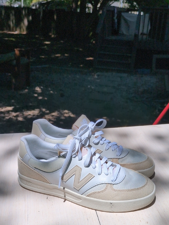 New Balance Shoes - New Balance White and Beige Low-Top Sneakers